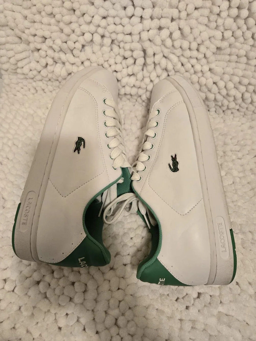 LACOSTE Men's Carnaby Tech (White/Green)  Size 12
